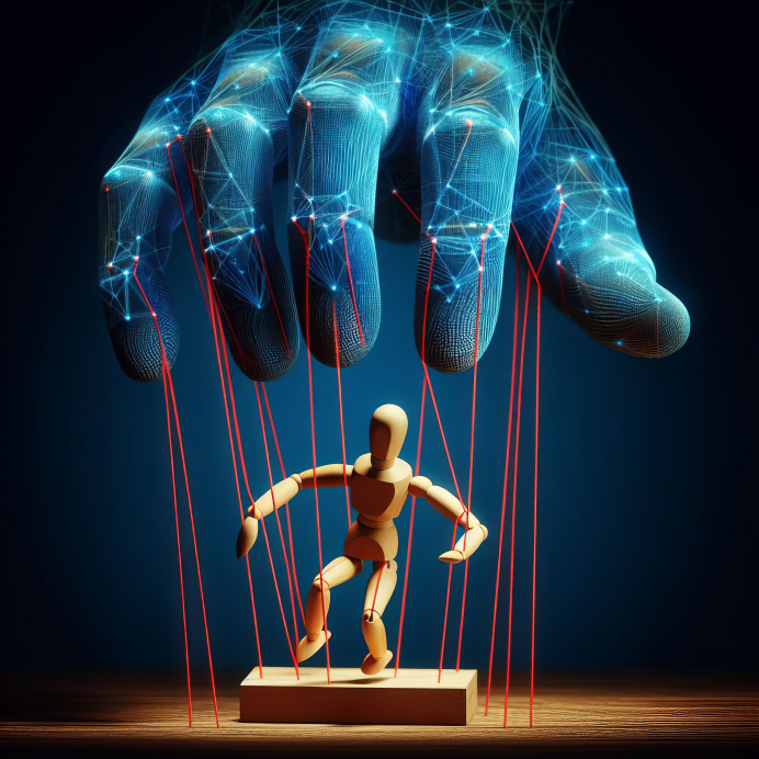 Marionette played by a robot hand - a comment on autonomy and control